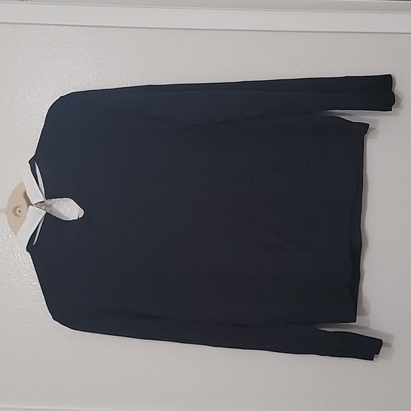 NWT CeCe Women's Rhinestone Collar Bow Neck Cotton Blend Black Sweater - Picture 9 of 10